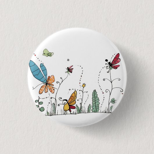 Grillige bug badge, bug thema speld/badge/knop ronde button 3,2 cm (Voorkant)