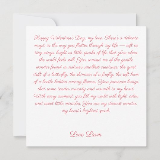 Grillige Bug Hart Valentijnsdag Kaart (Achterkant)