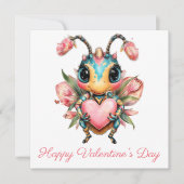 Grillige Bug Hart Valentijnsdag Kaart (Voorkant)