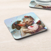 grillige buitenaardse Romance Bier Onderzetter (Linkerzijde)