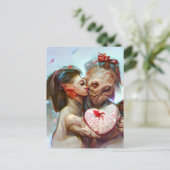 grillige buitenaardse Romance Briefkaart (Staand voorkant)