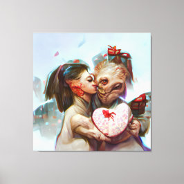 grillige buitenaardse Romance Canvas Afdruk