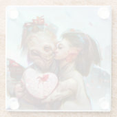 grillige buitenaardse Romance Glazen Onderzetter (Achterkant)