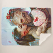 grillige buitenaardse Romance Sherpa Deken (Voorkant (horizontaal))