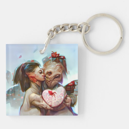 grillige buitenaardse Romance Sleutelhanger (Achterkant)