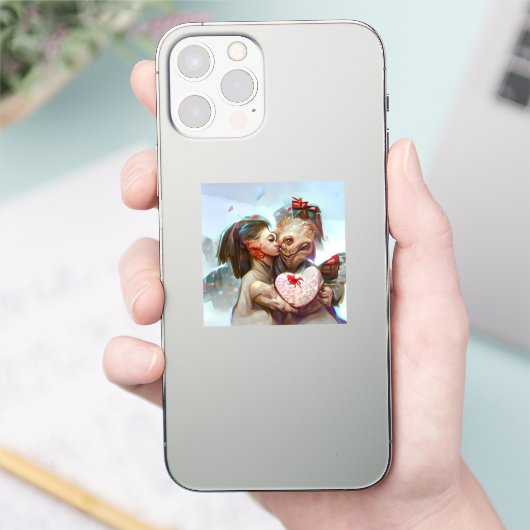 grillige buitenaardse Romance Sticker (Telefoon)