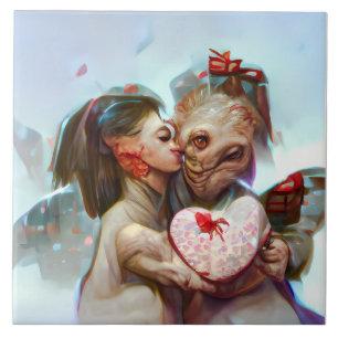 grillige buitenaardse Romance Tegeltje