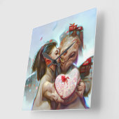 grillige buitenaardse Romance Vierkante Klok (Hoek)
