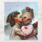 grillige buitenaardse Romance Wijn Etiket (Enkel label)