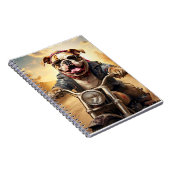 Grillige Bulldog Chopper op een Motorfiets Notitieboek (Rechterzijde)