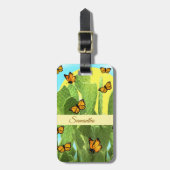 Grillige Cactus En Vlinders Bagagelabel (Voorkant verticaal)