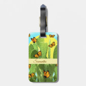 Grillige Cactus En Vlinders Bagagelabel (Achterkant verticaal)