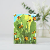 Grillige Cactus En Vlinders Briefkaart (Staand voorkant)