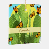 Grillige Cactus En Vlinders Keramisch Ornament (Rechts)