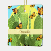 Grillige Cactus En Vlinders Keramisch Ornament (Links)