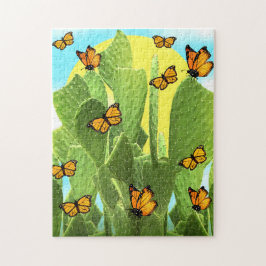 Grillige Cactus En Vlinders Legpuzzel