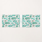 Grillige cactus groen wit patroon monogram yogamat (Voorkant (horizontaal))