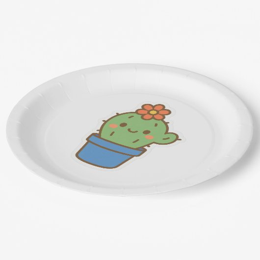 grillige cactus papieren bordje (Gekanteld)
