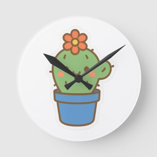 grillige cactus ronde klok (Voorkant)