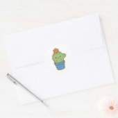 grillige cactus ronde sticker (Envelop)