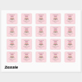 Grillige cake retro roze retouradres sticker (Vel)
