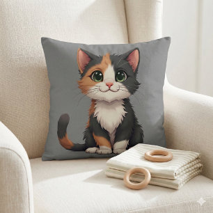Grillige Calico Kitten met Cattitude Kussen