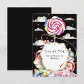 Grillige Candyland Verjaardag Bedankkaart (Voorkant / Achterkant)