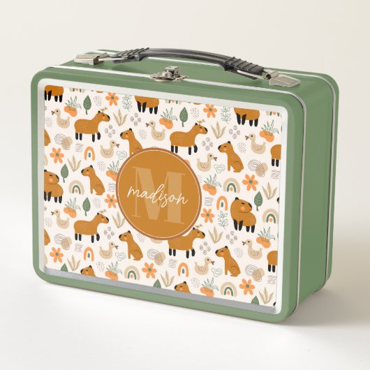Grillige Capybara Metalen Lunchbox (Voorkant)