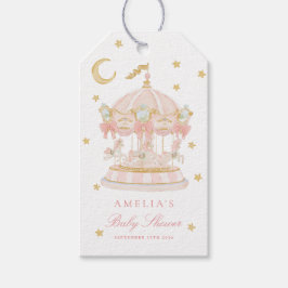 Grillige Carrousel Baby Shower Favor Tag Cadeaulabel