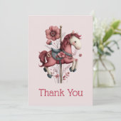 Grillige Carrousel Paard Afbeelding Bedankkaart (Staand voorkant)