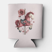 Grillige Carrousel Paard Afbeelding Blikjeskoeler (Voorkant)