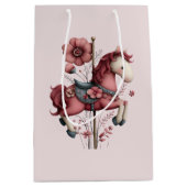 Grillige Carrousel Paard Afbeelding Medium Cadeauzakje (Voorkant)