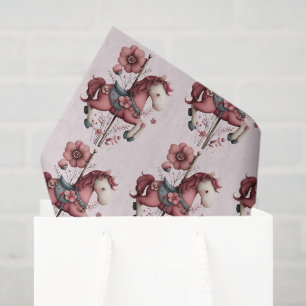 Grillige Carrousel Paard Afbeelding Patroon Tissuepapier