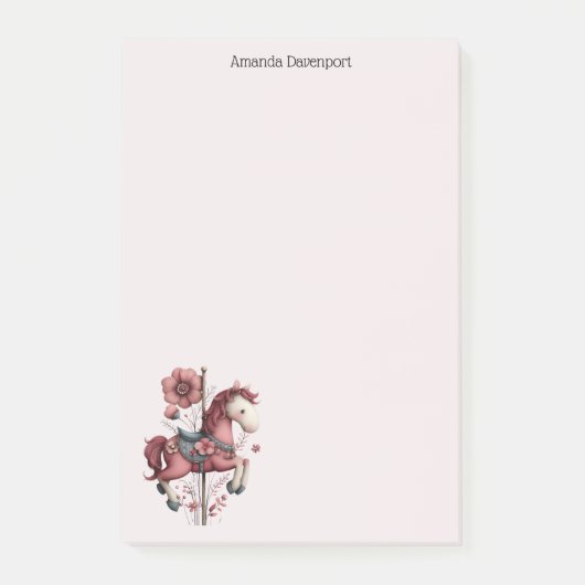 Grillige Carrousel Paard Afbeelding Post-it® Notes (Voorkant)