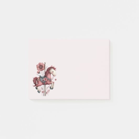 Grillige Carrousel Paard Afbeelding Post-it® Notes (Voorkant)