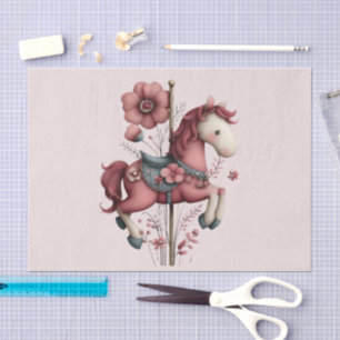 Grillige Carrousel Paard Afbeelding Tissuepapier