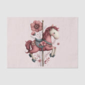 Grillige Carrousel Paard Afbeelding Tissuepapier (Voorkant)