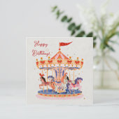 grillige carrousel Waterverf (Staand voorkant)