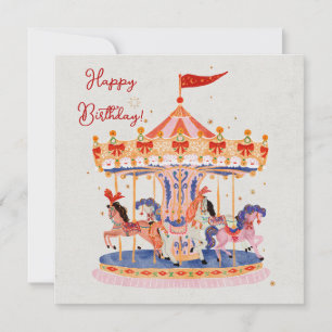 grillige carrousel Waterverf