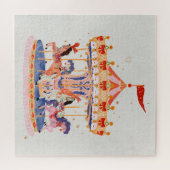 grillige  carrousel Waterverf Legpuzzel (Horizontaal)
