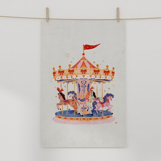 grillige  carrousel Waterverf Perfect Poster