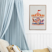 grillige  carrousel Waterverf Poster