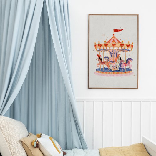 grillige  carrousel Waterverf Poster