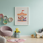 grillige  carrousel Waterverf Poster
