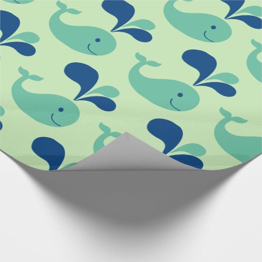 grillige Cartoon die walvispakpapier spuugt Cadeaupapier (Hoek)