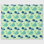 grillige Cartoon die walvispakpapier spuugt Cadeaupapier (Vlak)