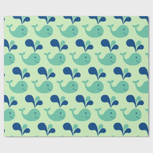 grillige Cartoon die walvispakpapier spuugt Cadeaupapier (Vlak)