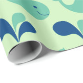 grillige Cartoon die walvispakpapier spuugt Cadeaupapier (Rol Hoek)