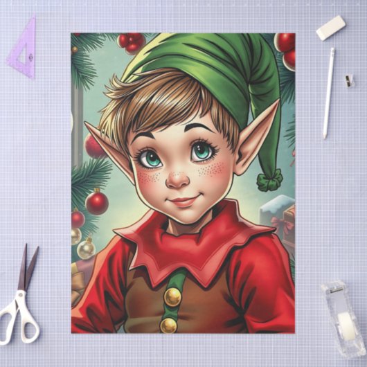 Grillige Cartoon Elf | Kerstmis Tissuepapier (Craft)