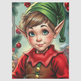 Grillige Cartoon Elf | Kerstmis Tissuepapier